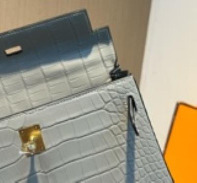 wholesale quality hermes kelly 28 bicolor pearl grey noir matte crocodile ghw